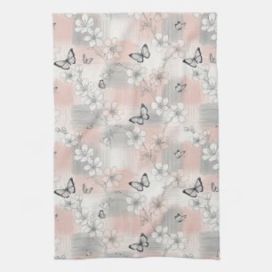 Elegant Butterfly Blossom (3) Tea Towel