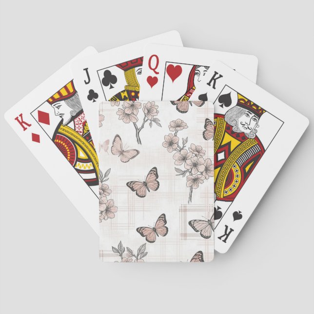 Elegant Butterfly Blossom (4) Playing Cards (Back)