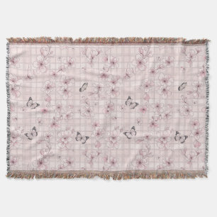Elegant Butterfly Blossom (4) Throw Blanket