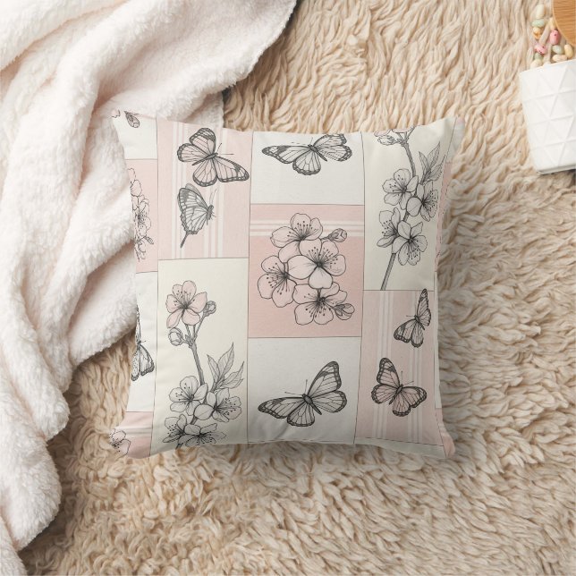 Elegant Butterfly Blossom (5) Cushion (Blanket)