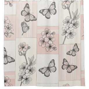 Elegant Butterfly Blossom (5) Shower Curtain