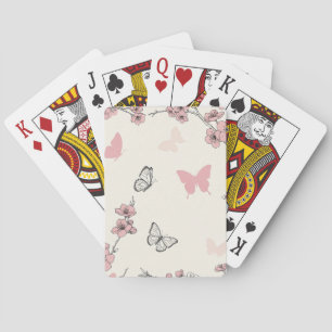 Elegant Butterfly Blossom (6) Playing Cards