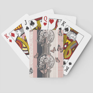 Elegant Butterfly Blossom (8) Playing Cards