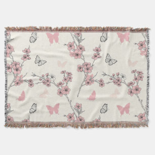 Elegant Butterfly Blossom (9) Throw Blanket