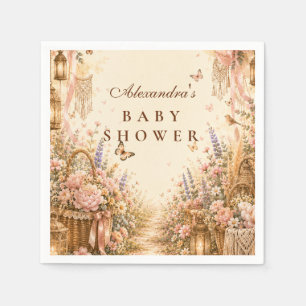 Elegant Butterfly Boho Baby Shower Napkin