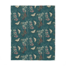 Elegant Butterfly Botanical Forest Green
