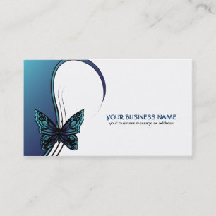 elegant butterfly business card in blue