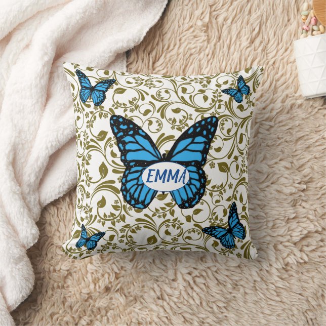 Elegant Butterfly Floral Aesthetic Cushion (Blanket)