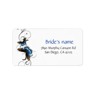 Elegant Butterfly Floral Swirls Address Label