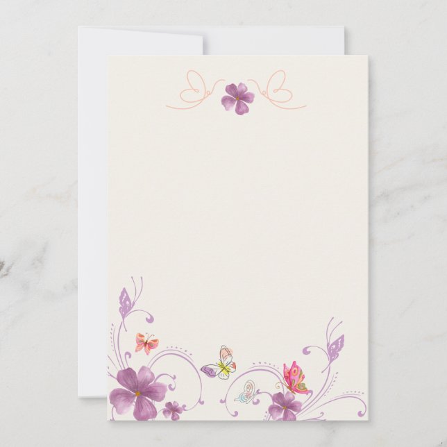 Elegant Butterfly Forest Blank Card (Front)