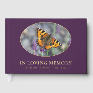 Elegant Butterfly Funeral Guest Book