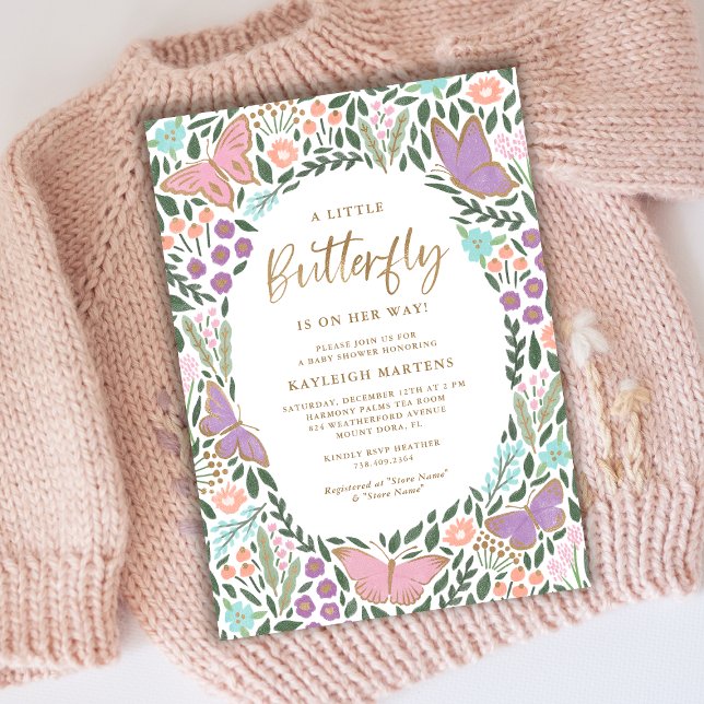 Elegant Butterfly Garden Baby Shower Invitation (Creator Uploaded)