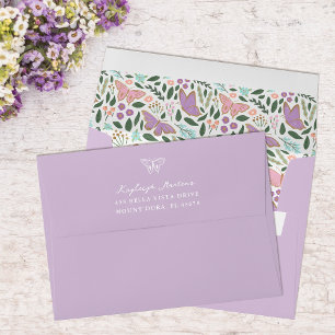 Elegant Butterfly Garden Pre-Addressed Envelope