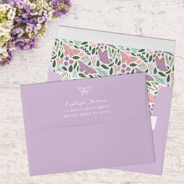 Elegant Butterfly Garden Pre-Addressed Envelope (Creator Uploaded)