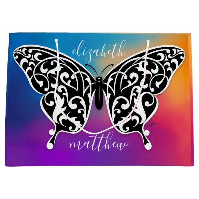 Elegant Butterfly Gift Bag Design by Eksi (Front)