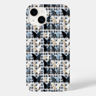 Elegant Butterfly Grid Pattern Case-Mate iPhone 14 Case