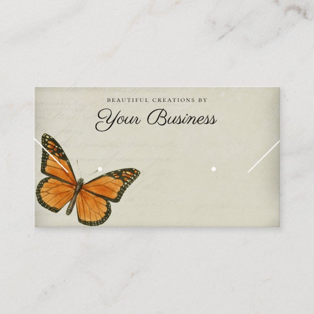 Elegant Butterfly Horizontal Jewellery Display  Business Card (Front)