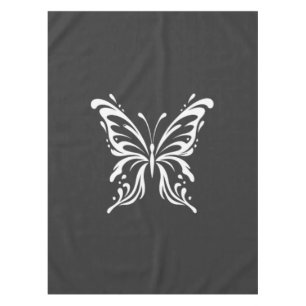 Elegant Butterfly Line Art Floral Aesthetic Design Tablecloth