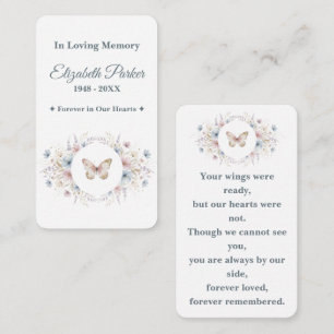 Elegant Butterfly Memorial Prayer Card Template