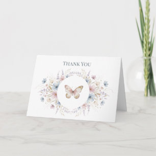 Elegant Butterfly Memorial Thank You Card
