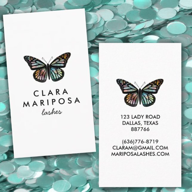 Elegant Butterfly Monarch Beauty Lashes Business Card (Creator Uploaded)