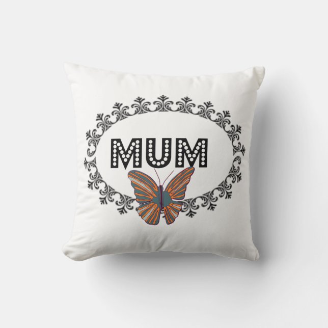 Elegant Butterfly Mum Cushion (Front)