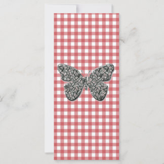 Elegant Butterfly On Red Gingham Bookmark