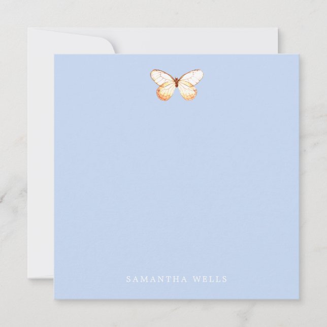 Elegant Butterfly Personalised Thank You  Card (Front)