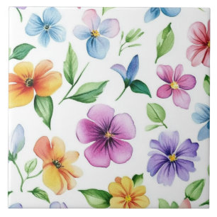 Elegant Butterfly Purple Wisteria Vintage Ceramic Tile