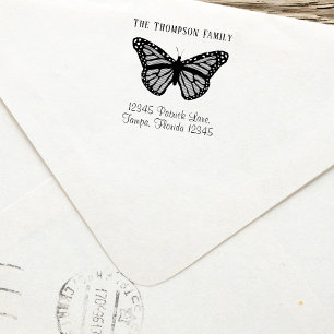 Elegant Butterfly Return Address Custom Self-inking Stamp