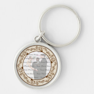 Elegant Butterfly Round Silver Key Chain