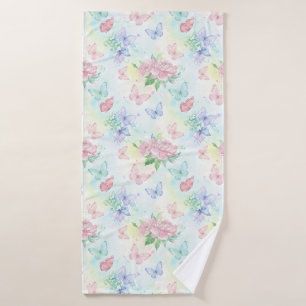 Elegant Butterfly Seamless Print Bath Towel
