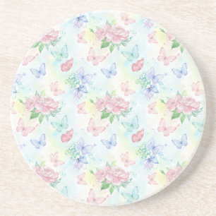 Elegant Butterfly Seamless Print Coaster