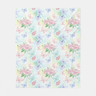Elegant Butterfly Seamless Print Fleece Blanket