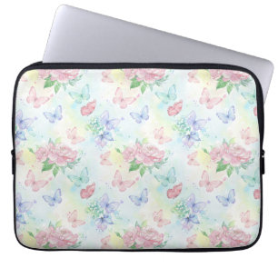 Elegant Butterfly Seamless Print Laptop Sleeve