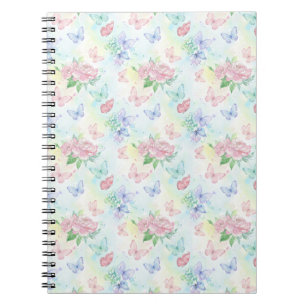 Elegant Butterfly Seamless Print Notebook