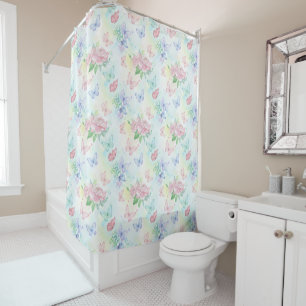 Elegant Butterfly Seamless Print Shower Curtain
