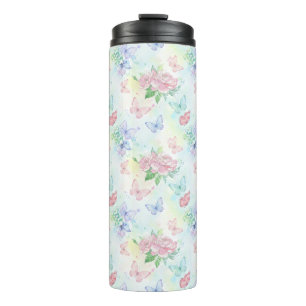 Elegant Butterfly Seamless Print Thermal Tumbler