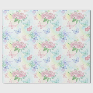 Elegant Butterfly Seamless Print Wrapping Paper