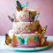 ELEGANT BUTTERFLY THEMED BIRTHDAY CAKE