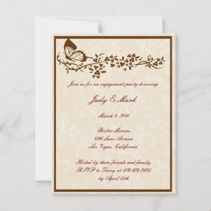 Elegant Butterfly Wedding Engagement Party Invitat Invitation