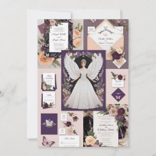 Elegant Butterfly Wedding Invitation Floral Purp