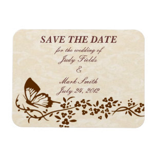 Elegant Butterfly Wedding Save The Date Magnet