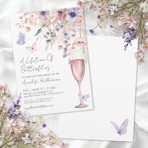 Elegant Butterfly Wildflower Bridal Shower Invitation
