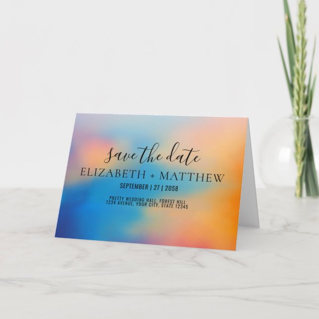 Elegant Buttterfly and Colourful Sunset Design Invitation (Front)