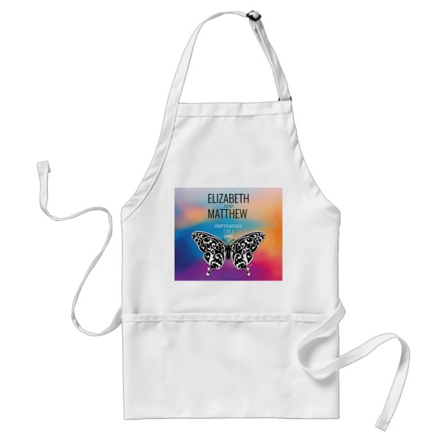 Elegant Buttterfly and Colourful Sunset Design Standard Apron (Front)
