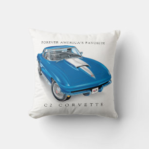ELEGANT C-2 VETTE ILLUSTRATION CUSHION