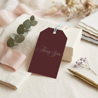 Elegant Cabernet Burgundy Minimalist Wedding Suite Gift Tags