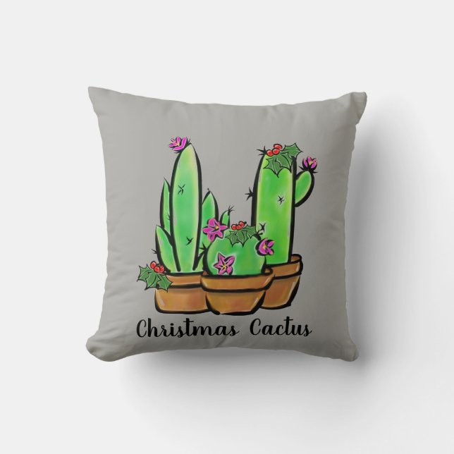 Elegant Cactus cacti succulents  Cushion (Front)