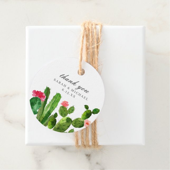 Elegant Cactus Garden | Wedding Favour Tags (In Situ)